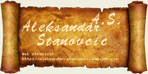 Aleksandar Stanovčić vizit kartica